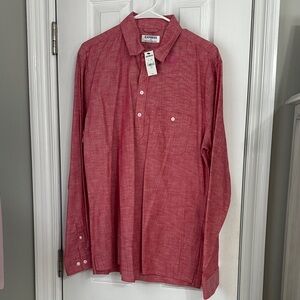 Express Men's Casual Red semi- Button Down Shirt